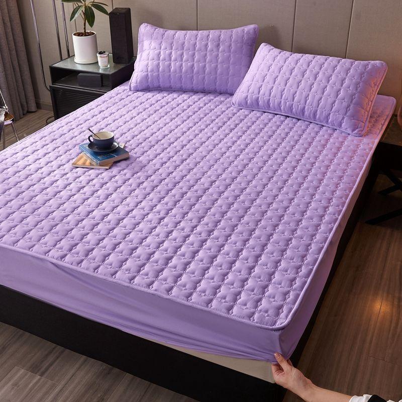 Set 3 buc Topper Saltea Matlasat Moale Respirabil din Latex cu Set Fețe de Pernă, Protector Saltea Lux Minimalist Scandinav din Latex