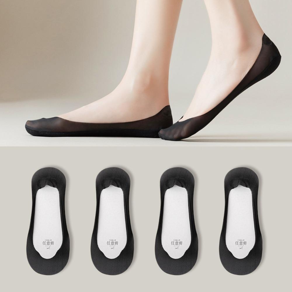 

5Pairs Cotton Bottom Boat Socks Set Women Mesh Non-slip Toe Socks Casual Invisible Tabi Socks Girls StyleD