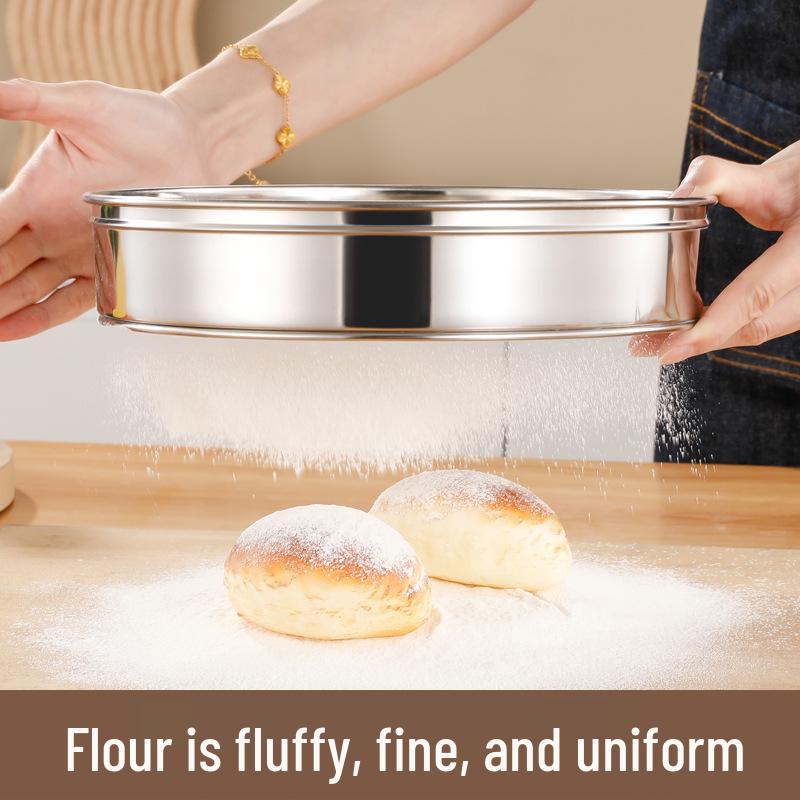 Stackable Stainless Steel Handheld 40 Mesh Fine Flour Sieve Baking Tool