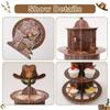 Unique Cowboy Wheel Shape Paper Cake Stand Western Style 3 Tier Cake Stand for Parties and Events with Easy Assembly