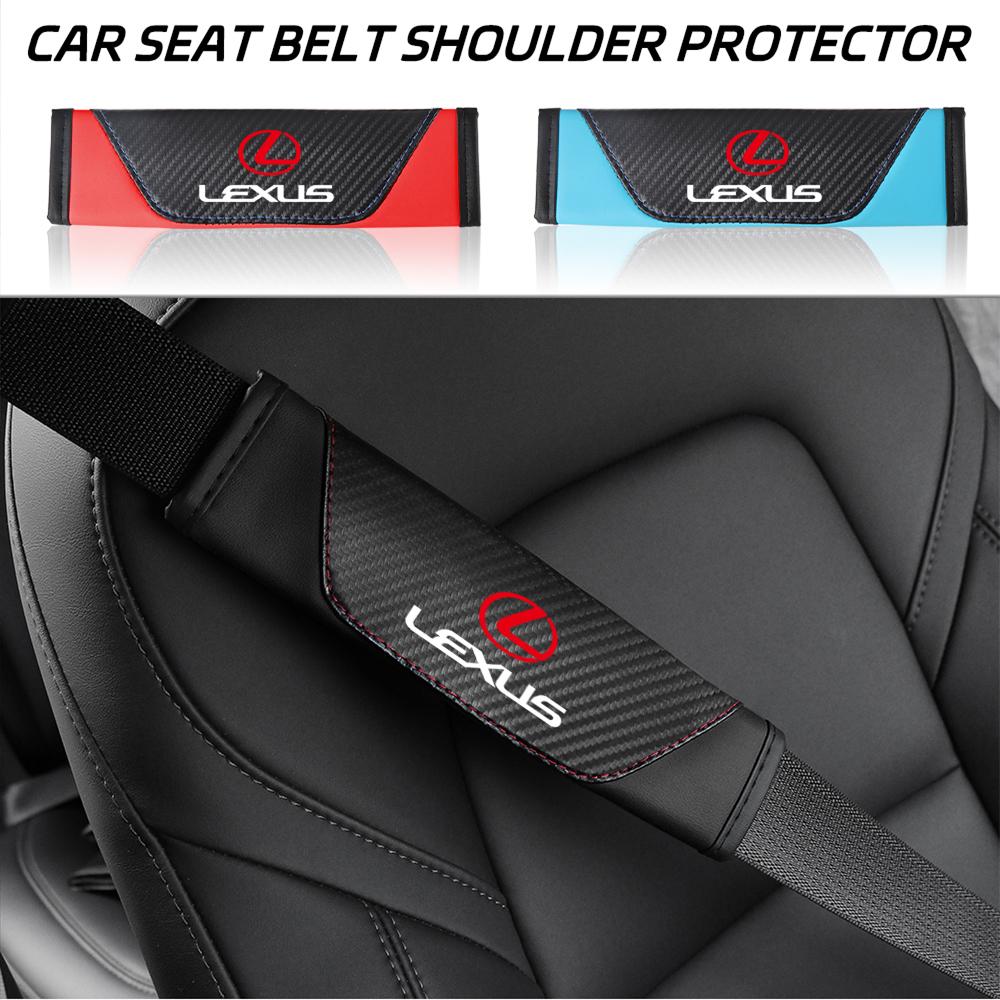 Car-styling Carbon Fiber Car Safety Seat Belt Cover Cushion Decoration For Lexus CT200H ES250 ES300H IS250 IS200 GS300 GS460 UX