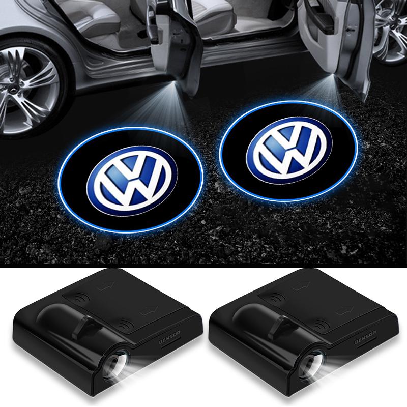 For VW Golf-7 4 5 6 CC T-ROC Sharan Passat B5 6 7 Polos Jetta Car LED Courtesy Light Ghost Shadow Projector Emblem Lamp