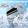 New Luxury Diamond Smart Watch For Women 8mm Ultra Thin Body Bluetooth Call Heart Rate IP68 Waterproof Smartwatch Rose Gold