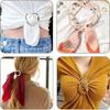 20PCS Scarf Ring Clip -T-Shirt Ties Clips Clothes Corner Knotted Button for Women Fashion Metal Round Circle Shirt Clip Buckle