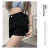 Women's Plus Size Black High Waist Summer Shorts
