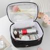 Yousheng Quilted Cosmetic Case Soft Makeup Pouch with Bow Embroidery Travel Toiletry Organizer for Women Girls Makeup