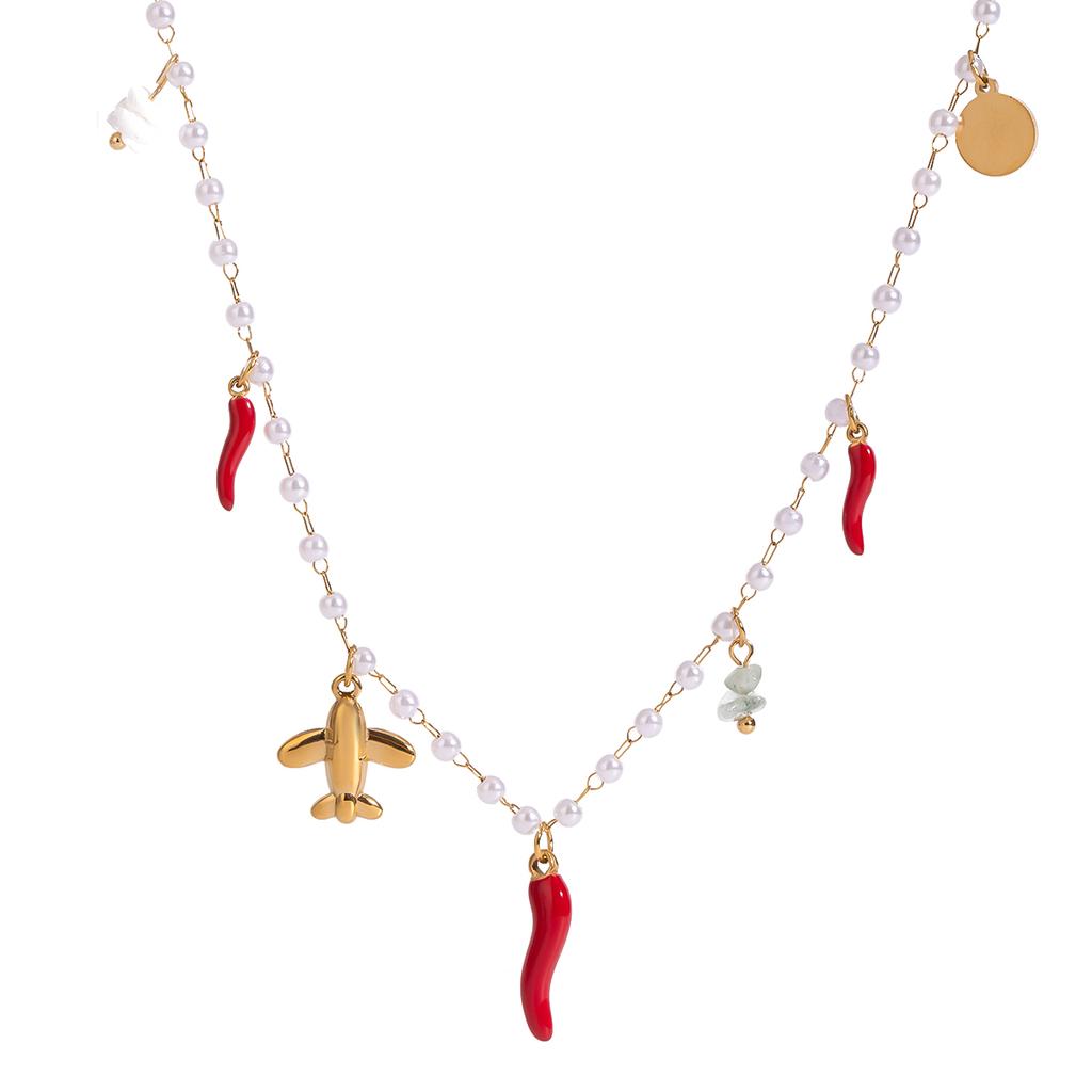  Distinctive Cute Metal Geometric Drop Necklace 18K PVD Plated Popular Jewelry Wholesales Accessories for Women
