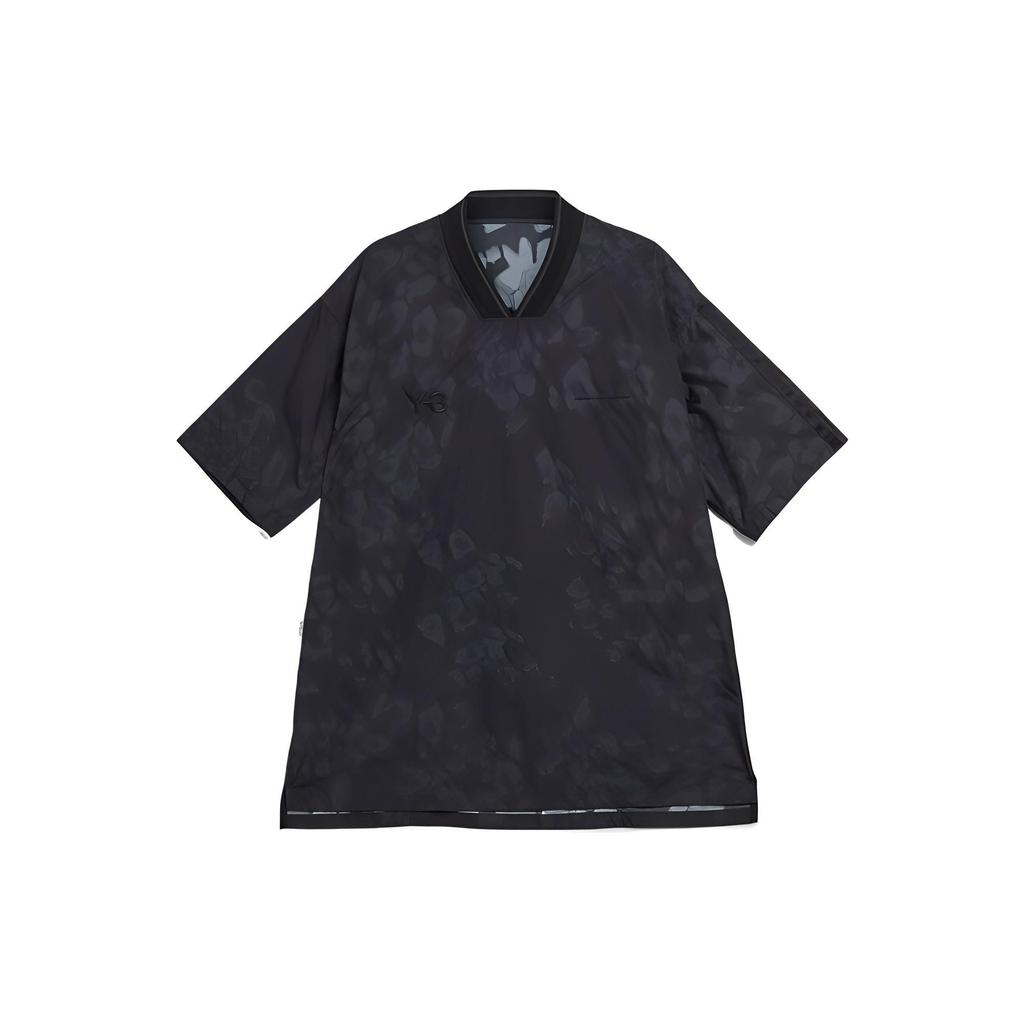Y-3 FW22 Loose Fit Letter Digital Logo Embroidered Straight Cut Short Sleeve T-Shirt Men Tops Black HN1975