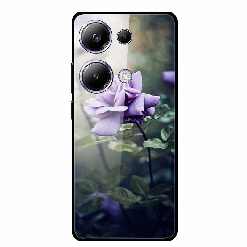 Glass Back Cover For Xiaomi Redmi Note 13 Note13 Pro Case Soft Bumper Hard Tempered Glass Case For Redmi Note 13 Pro Phone Case