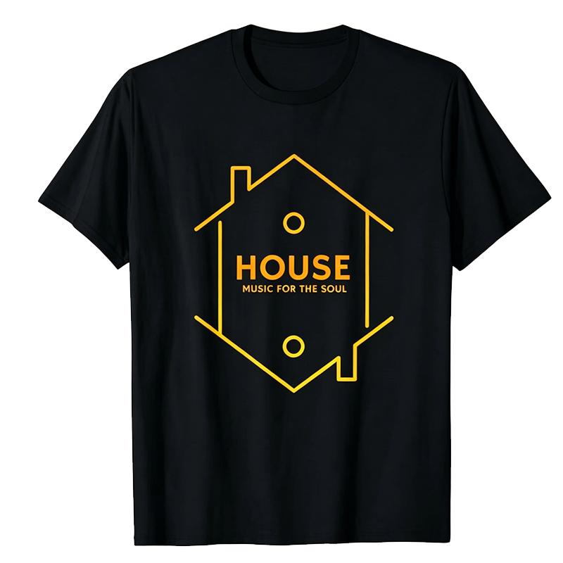 Deep House Music Art - Minimalist Design for DJ, Raver EDM T-Shirt Custom Printed Graphic T Shirts Vintage T Shirt Camisas