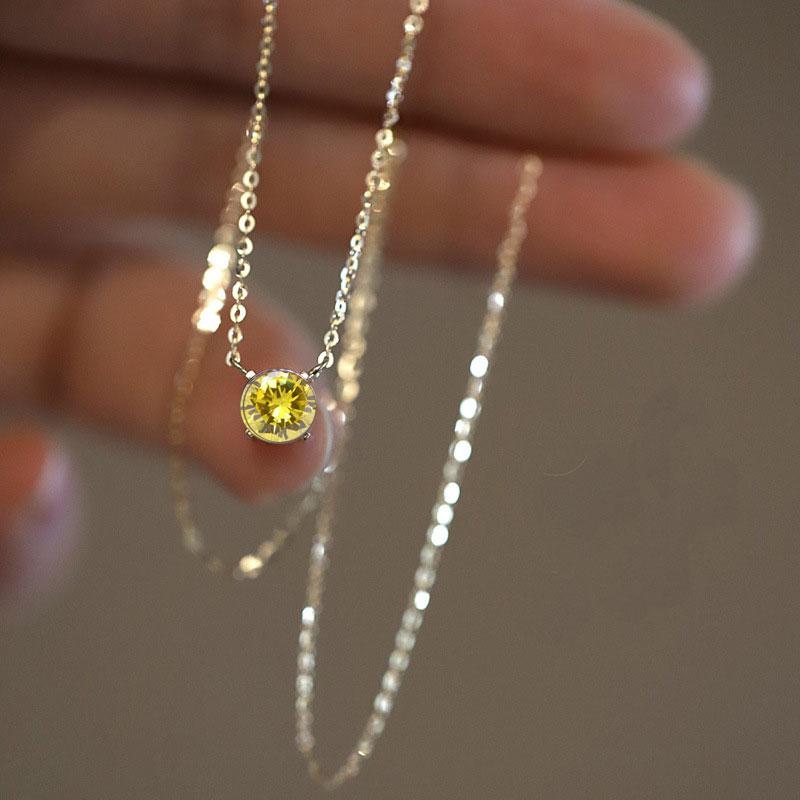 

SENLISSi 925 Sterling Silver Sparkling Clavicle Chain Choker Necklace Simple Zircon Gypsophila Pendant 18k Necklace For Women 45cm&Silver