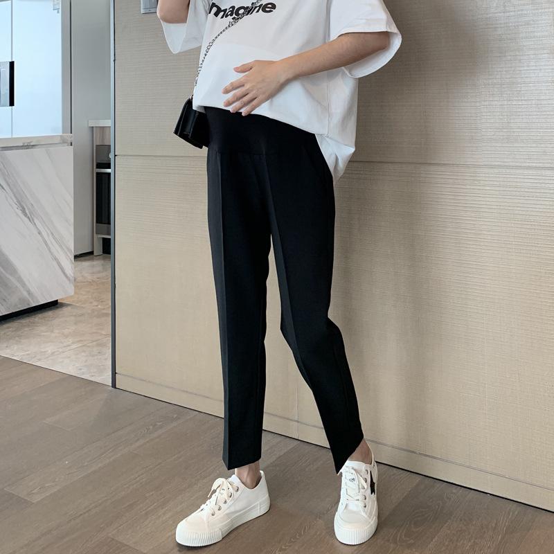 

Брюки для беременных с высокой эластичностью, на флисовой подкладке, на все сезоны - свободные брюки-сигареты, длиной до щиколотки XL