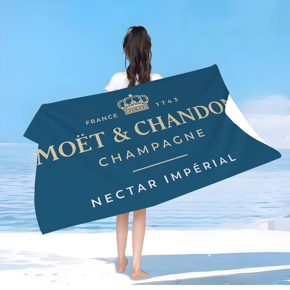 

French Champagne Brand Moet & Chandon Big Microfiber Beach Towels Quick Dry Towels Pool Towel For Travel Swim Pool Yoga W40*H60(CM)