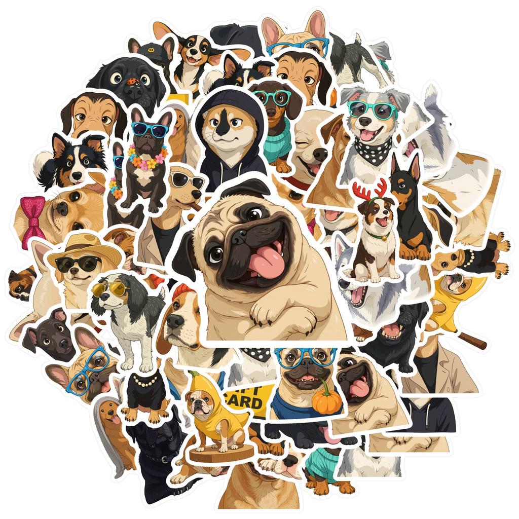 35pcs Cute Dogs Stickers Cartoon Pets Funny Stickers DIY Stickers For Laptop Motorcycle Luggage Phone Guitar Laptop Helmet
