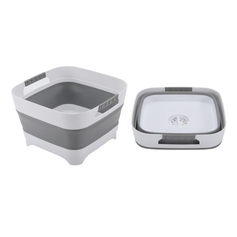 Foldable Basin Bottle Bucket For Sink Soaking Multi-Purpose Dishpan With Ergonomic Handle Space-Saving Basket Foldable For
