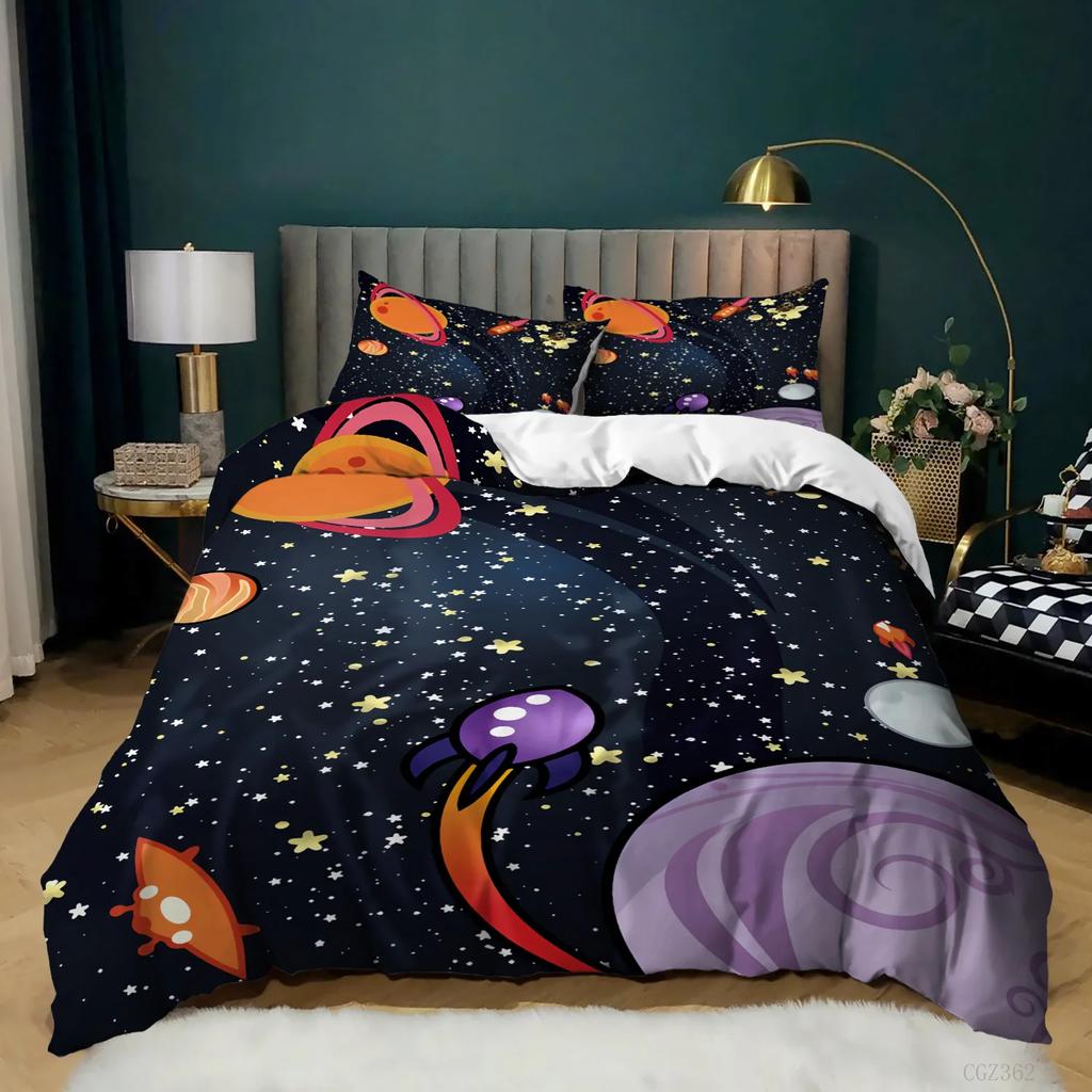 Galaxy Space Bedding Collections Kids FullQueenKing Size Blue Universe Adventure Stars Duvet Cover Collections For Boys Girls Teens Bedroom