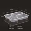 Yinmai 5-Compartment Rectangular Takeout Meal Boxes (150 Sets)