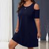 2026 Spring/Summer Plus Size Off-the-Shoulder Short Sleeve Dress for Women