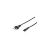 Cordon Electrique Prise Euro Type C CEE 7/16 - GOOBAY - 0,5 M - Double Nut Jack - Prise C7 - Noir