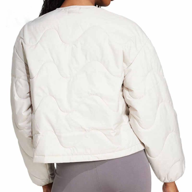 adidas Women's Lightweight Warm Short Padded Jacket Daily Outdoor Casual Outerwear Beige JD1099