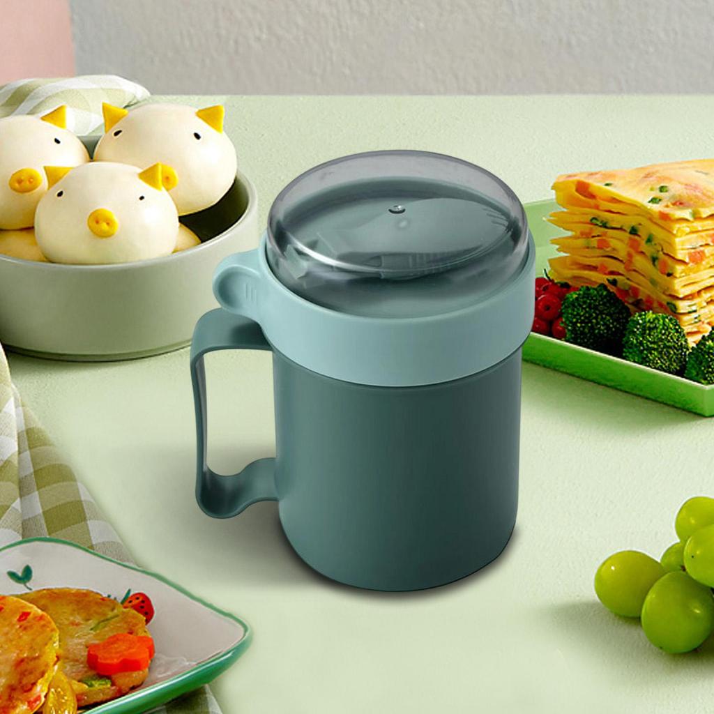 Soup Mug With Lid 500ml Wide Mouth Cereal Bowls With Foldable Spoon Soup Containers With Lids For Lunch For School Office