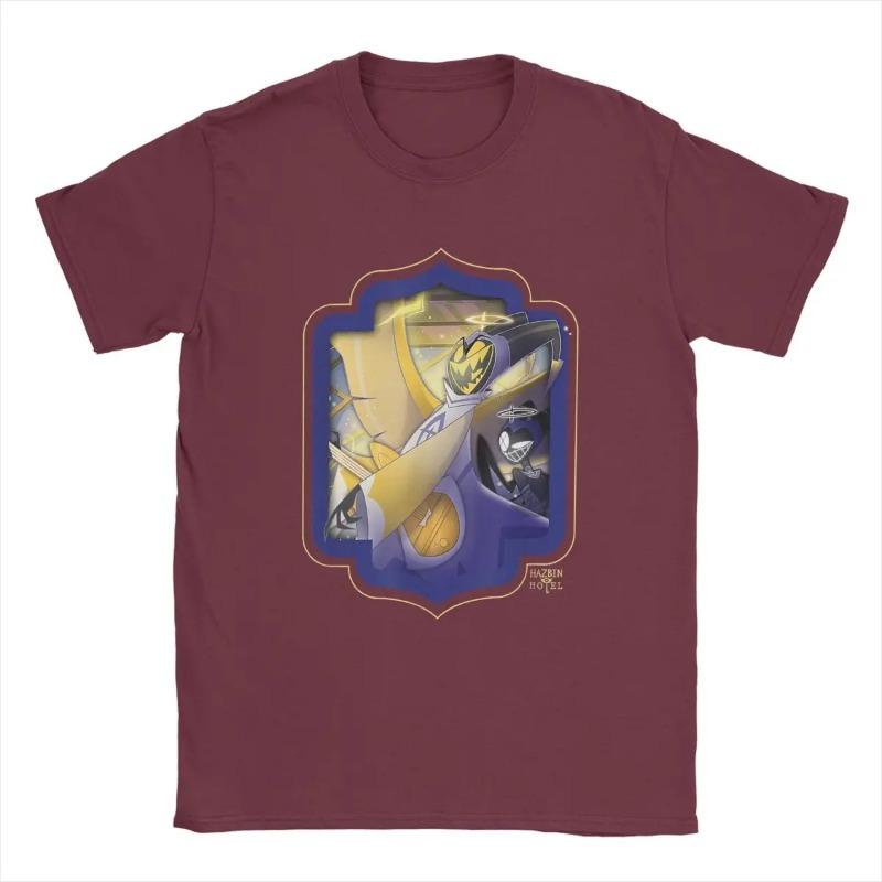 Herren Hazbin T-Shirt Hotels Adam Casual 100% Baumwoll-Tees Kurzarm Anime Actionfigur Cartoon T-Shirts O-Ausschnitt Kleidung Shirts