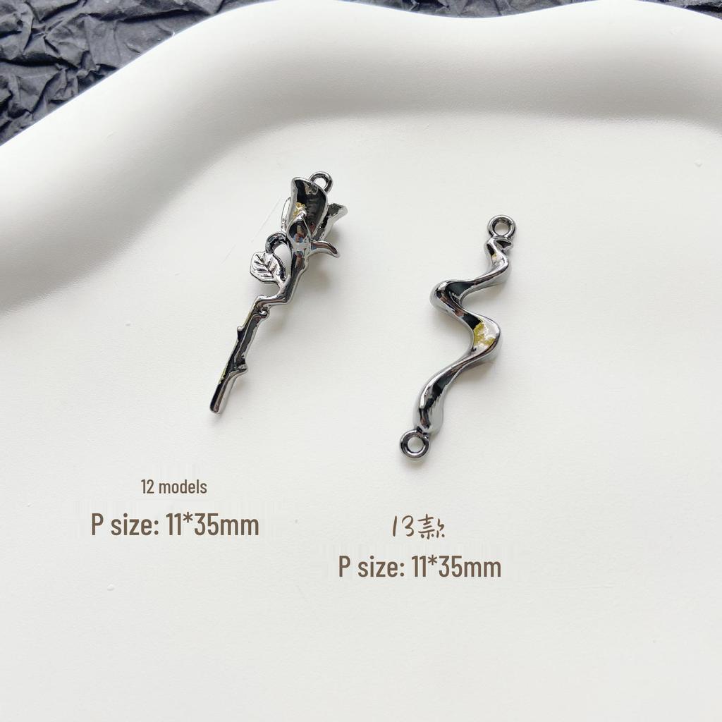 Dunkel Süßes Herz Rose Kreuz Legierung Anhänger für DIY Armband/Halskette