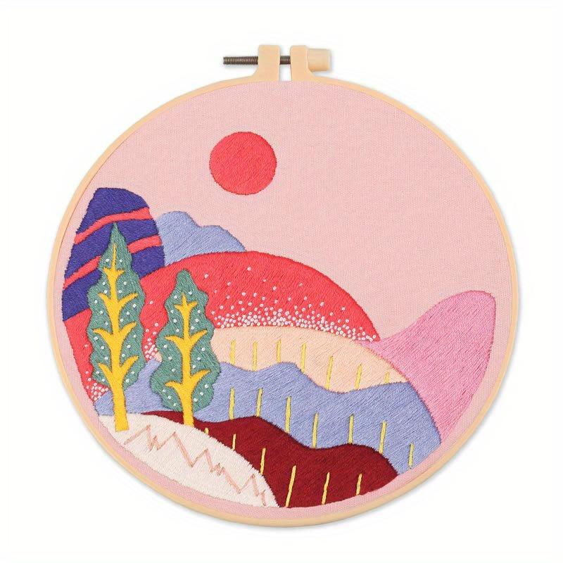 1Pc Beautiful Landscape Embroidery DIY Handmade Material Package (Including Tools)