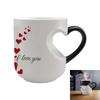Tazza Magica in Ceramica a Forma di Cuore che Cambia Colore Tazza da Caffè Divertente che Cambia Colore con Manico che Rivela Design a Sorpresa