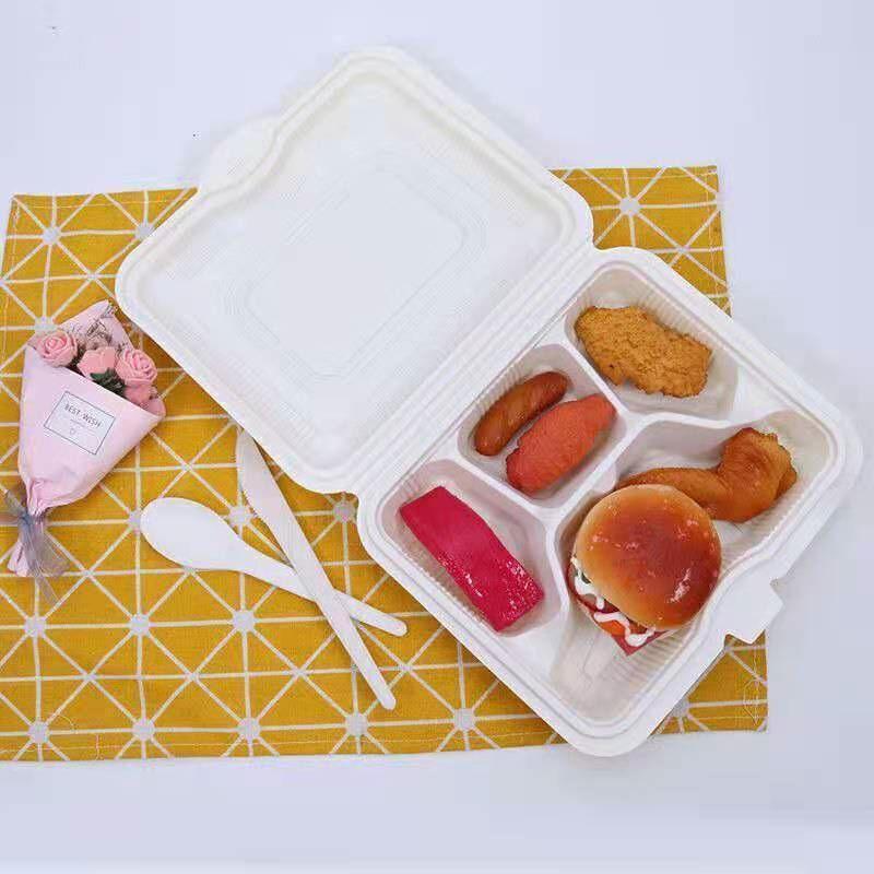 JINGRX Disposable 4-Compartment Meal Box