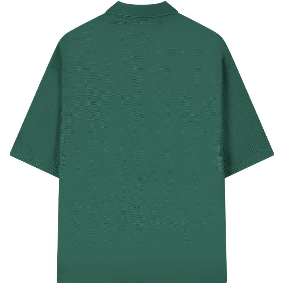 Fila American Series Letter Print Casual Loose Short Sleeve Polo Shirt Unisex Polo Shirts Chrysanthemum-Green F11U329105FTQ