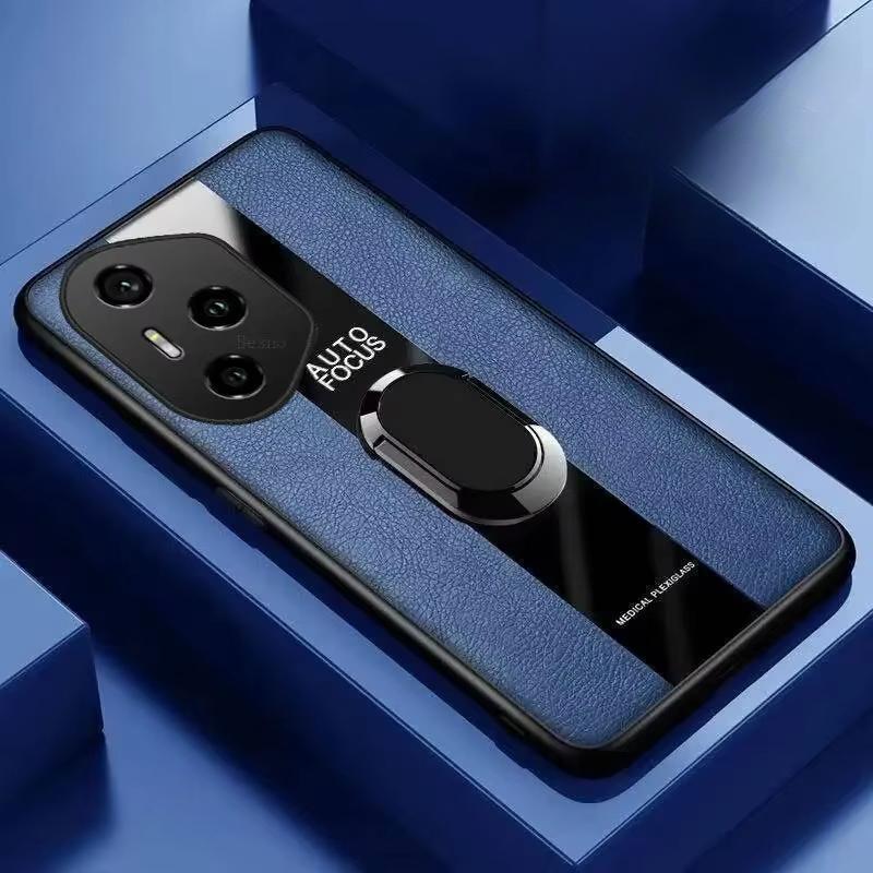Pro Honor 400 Pro Magnetický prstenový stojánek Držák Pouzdro na telefon Pro Honor 400 Pro 5G Luxusní kožené Nárazuvzdorný Bumper Zadní kryt