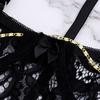 3PC Sexy Lingerie Lace Embroidery  G-string Thong  Underwear Sleepwear