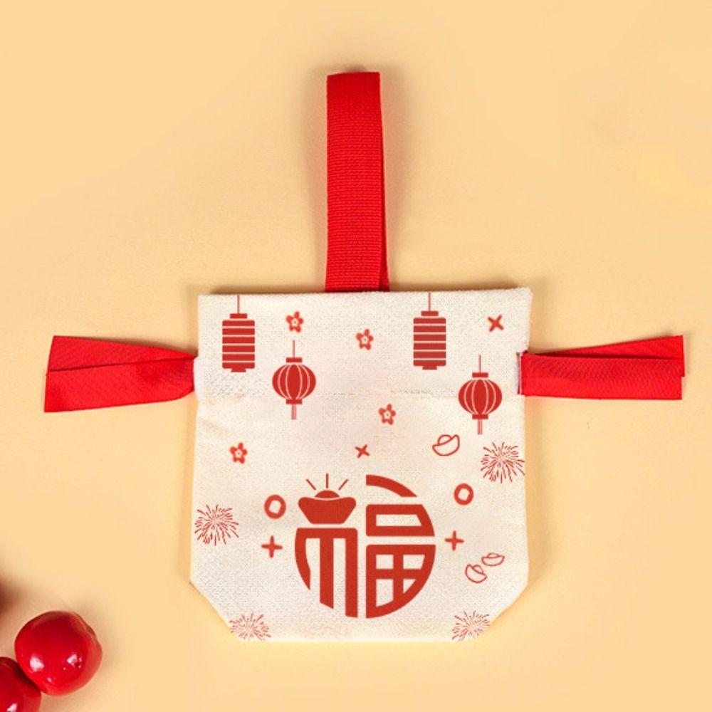 Bowknot Wedding Candy Bag Canvas Chinese Style Handbag Sweet Small Wrist Bag  Party