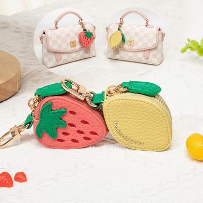 Adorable Fruit-Shaped Bag Charm Keychain: Earphone Organizer & Coin Purse
