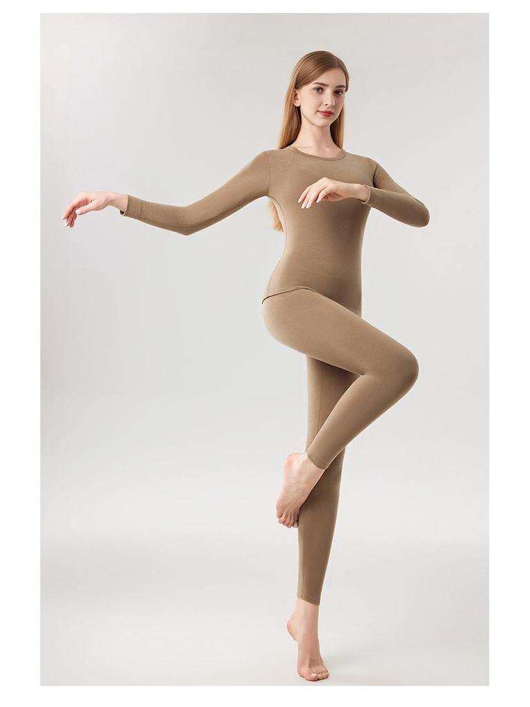 Women's Cashmere Fleece-Lined Heat-Generating Base Layer Leggings Set