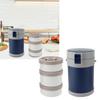 Insulated Food Jar 2L 3 Tier Microwave Safe 304 Stainless Steel Vacuum Lunch Box with Shoulder Strap for School