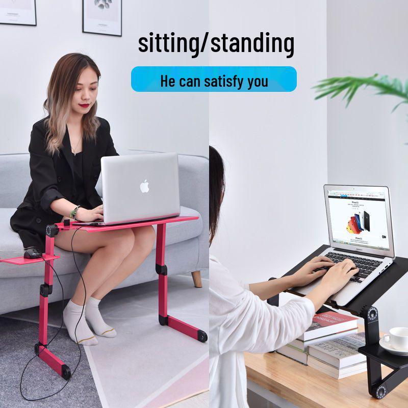 Adjustable Foldable Laptop Stand with Heat Dissipation for Bedside Use