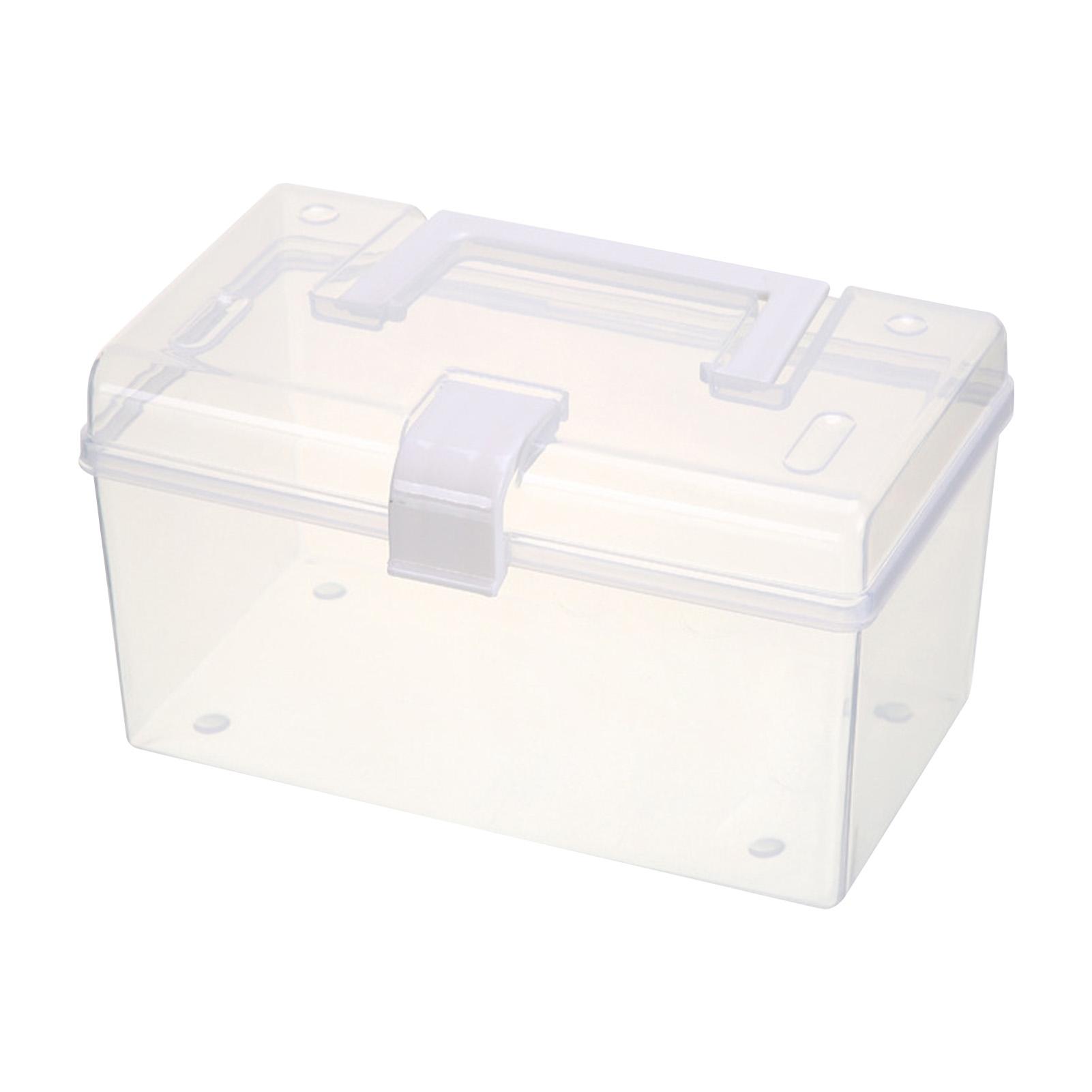 

Прозрачный ящик для хранения большой емкости, портативный настольный органайзер, многофункциональное портативное хранилище Small