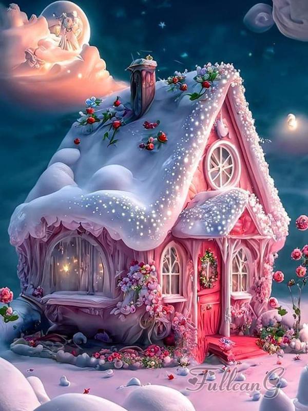 Diy 5D Diamant Pictură Vanzare Beach View House Full Square Round Drill Broderie cu strass Fantasy Cottage Mozaic Kit cusaturi de cruce Decor de perete AA4649