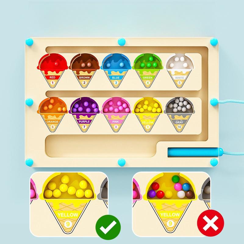 Magnetic digital bead magnetic maze toy for children's puzzle practice, attention and concentration training game for ages 2-6