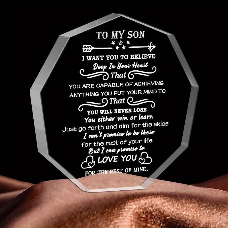 

To My Son Crystal Souvenir - Inspirational Gift for Graduation & Valentine s Day чистый