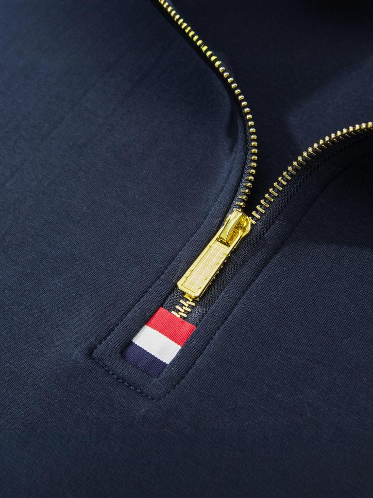 Męska bluza z kapturem w stylu retro, z zamkiem do połowy, z pluszem, gruba, nowość na 2024, luźny krój, kołnierz stojący, idealna na wiosnę, jesień, zimę.