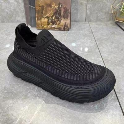 Herensportschoenen Zwart Ademend Mesh Hoogteverhogende Sportschoenen Casual Mode Outdoor Joggen Heren Hardloopschoenen