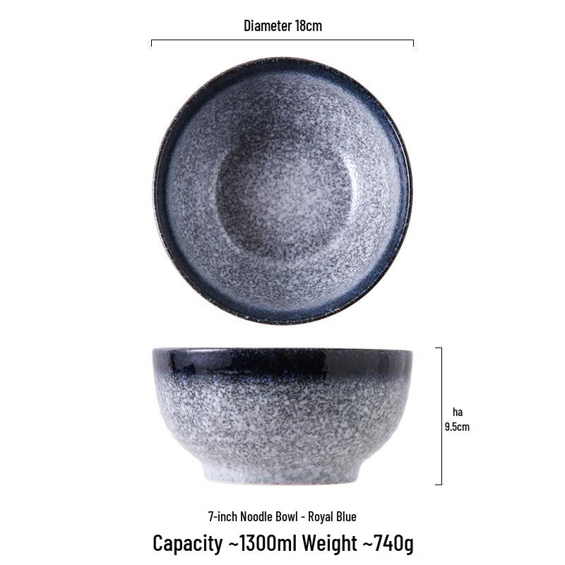 Japanese Ceramic Ramen Noodle Bowl - Large Conical Hat Design, Perfect for Instant Noodles, Soup, and Tableware.