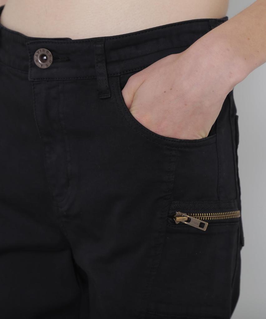 AVIREX Limited Edition SATIN FLARE STRETCH PANTS Women's S 010 Black 783-4910604