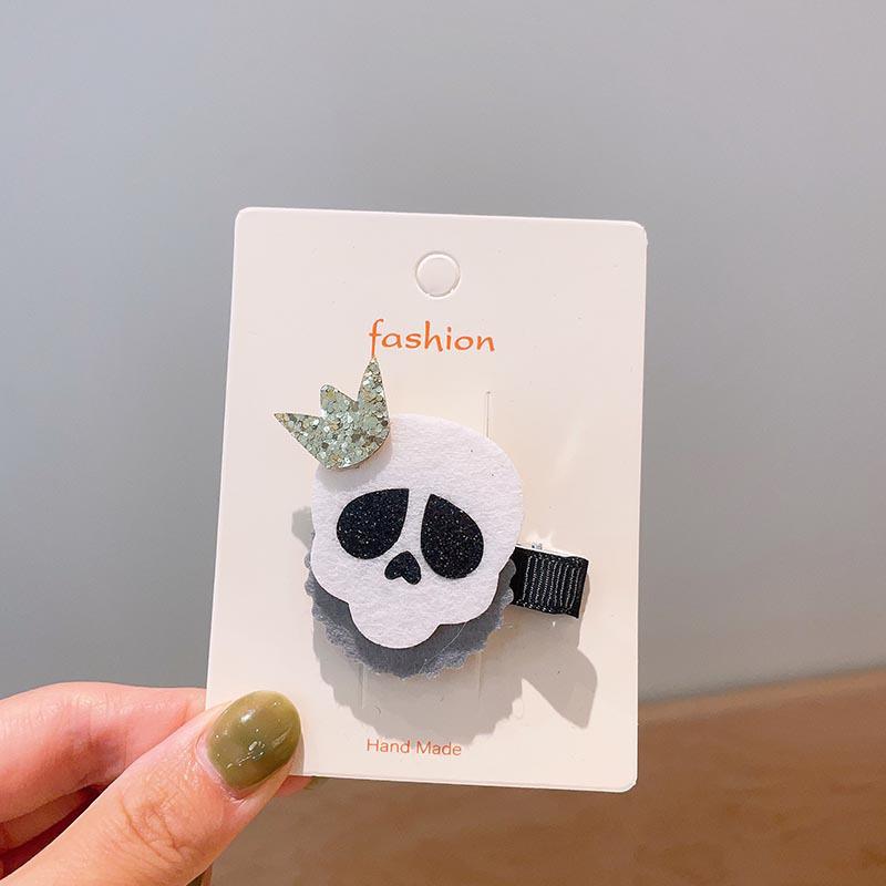 Handmade Halloween Hair Clips for Kids: Pumpkin, Ghost, Black Bat Bow, Party Accessories