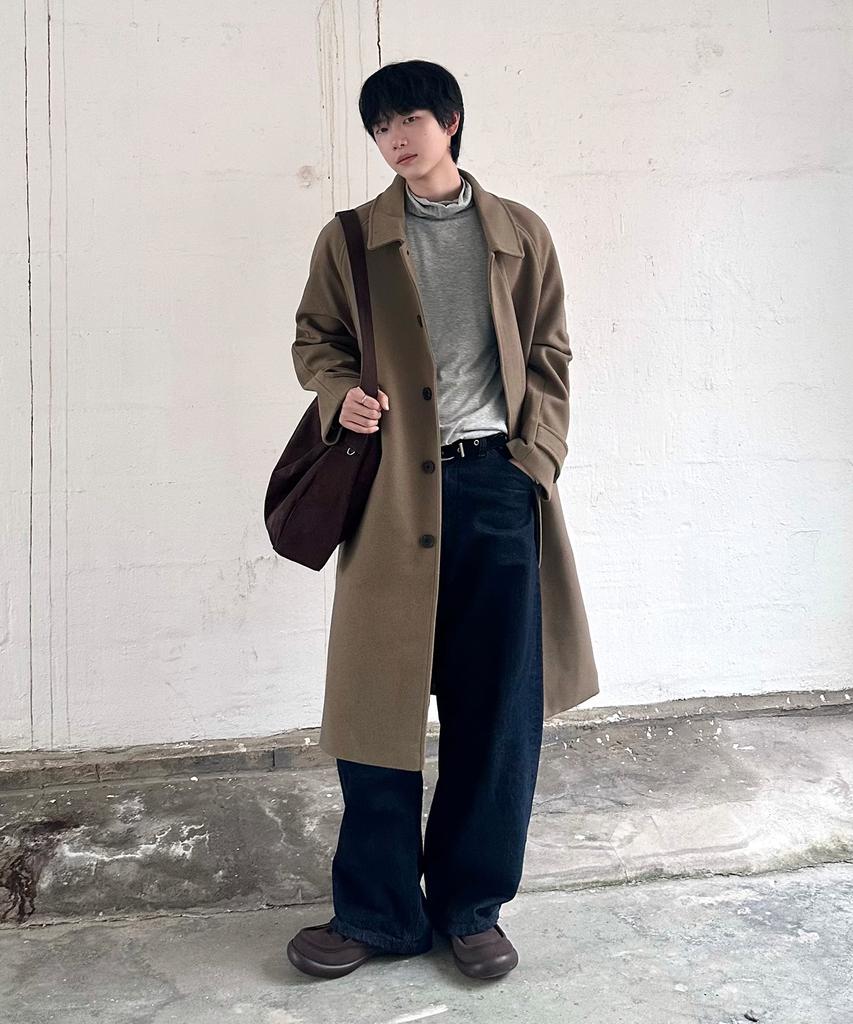 Lemain Second Wool Blend Oversized Balmacaan Coat [Beige]