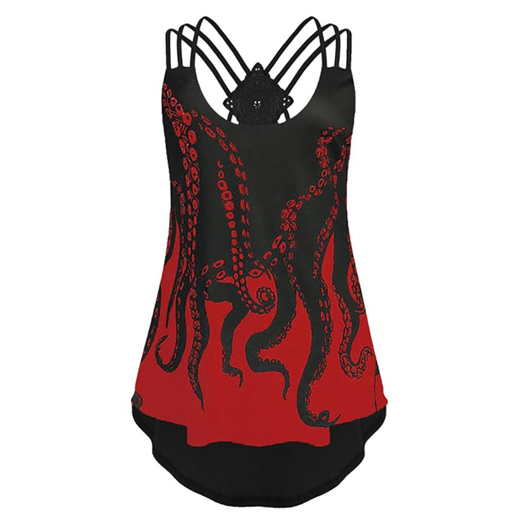 

(SU)Женская блузка без рукавов с принтом, пуловер, жилет, укороченные топы, рубашки