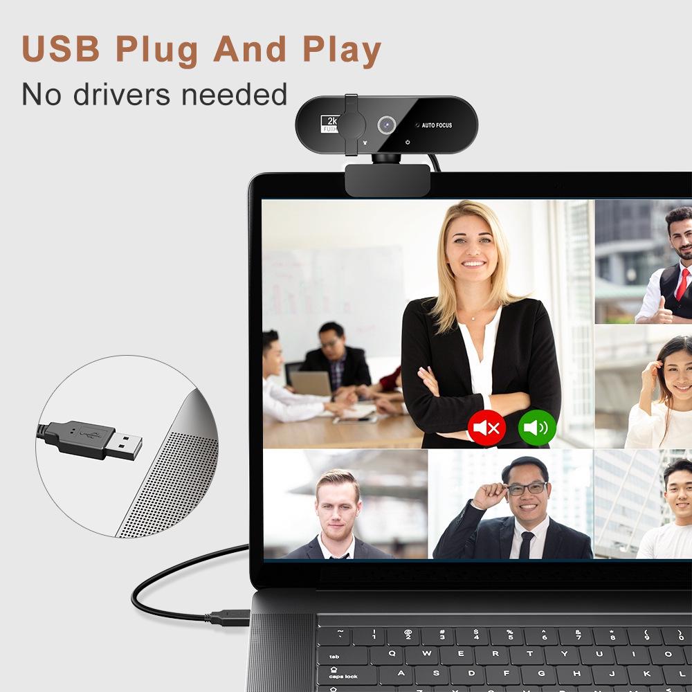 4K Auto-Focus Webcam for Online Classes and Live Streaming